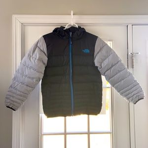 The North Face Blue, Black, Grey Reversible Coat